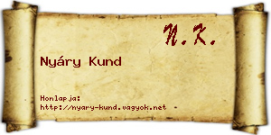 Nyáry Kund névjegykártya